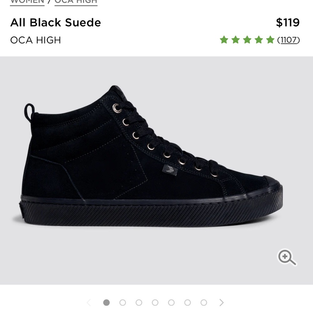 Cariuma OCA High All Black Suede Sneaker Women - Women / All Black / 8 x 1